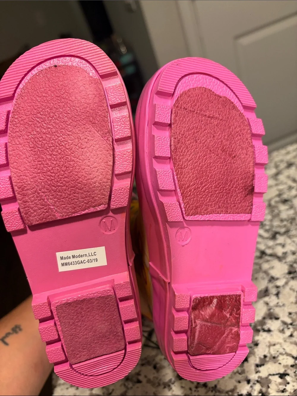 Carter's Bright Yellow Floral Kids Rain Boots with Pink Accents